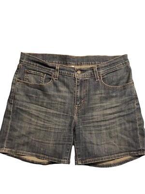 LEVI’S Blue Stretch Denim Jean Shorts Midrise Zip Fly Pockets Women’s Size  31
