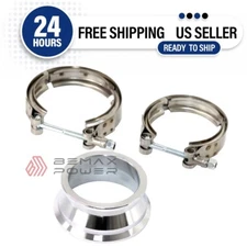 2.5" to 3" Stainless Steel Exhaust Pipe V-Band W/ Clamps Adapter Flange Reducer