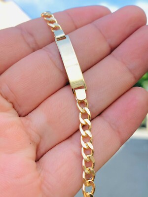 Baby ID Bracelet Cuban Link 18K Gold Filled Kids Childrens