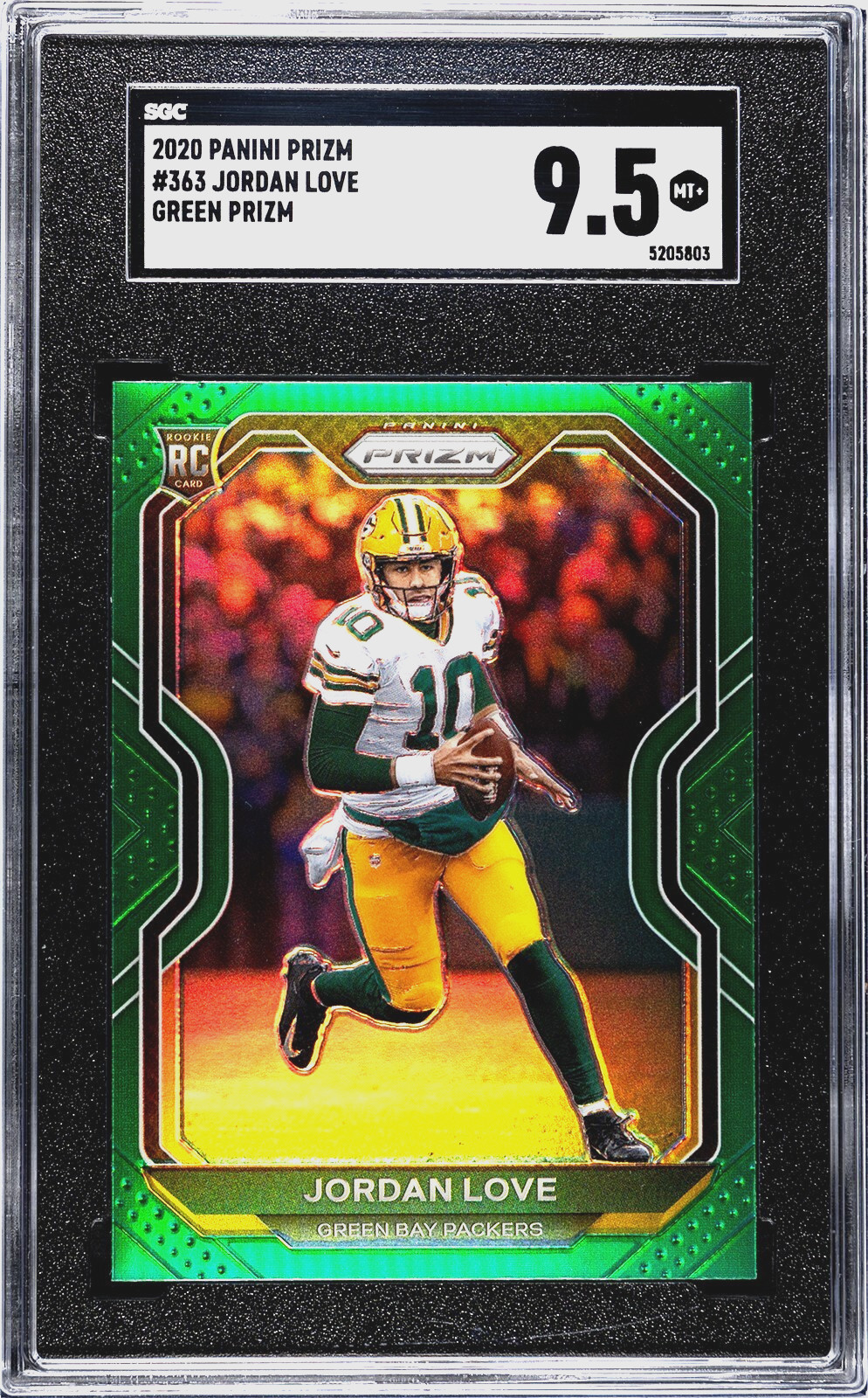 2020 Prizm #363 Jordan Love Rookie Green Prizm SGC 9.5