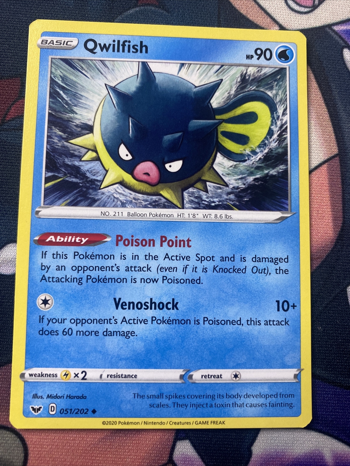 Pokemon TCG Sword and Shield Base Set Qwilfish 051/202