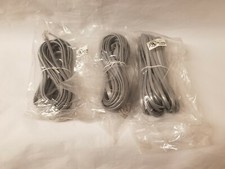Lot of 3 RJ11 6P4C Straight Telephone Cable for Data 24 Ft Silver Cord New Gold