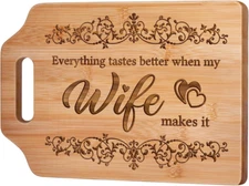 Wife Christmas Birthday Gift Ideas for Wife Engraved Bamboo Cutting Board 12.3"L