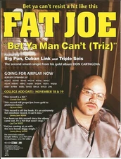 FAT JOE w/ BIG PUN Rare VINTAGE Bet ya 1998 PROMO TRADE AD Poster of Don CD MINT