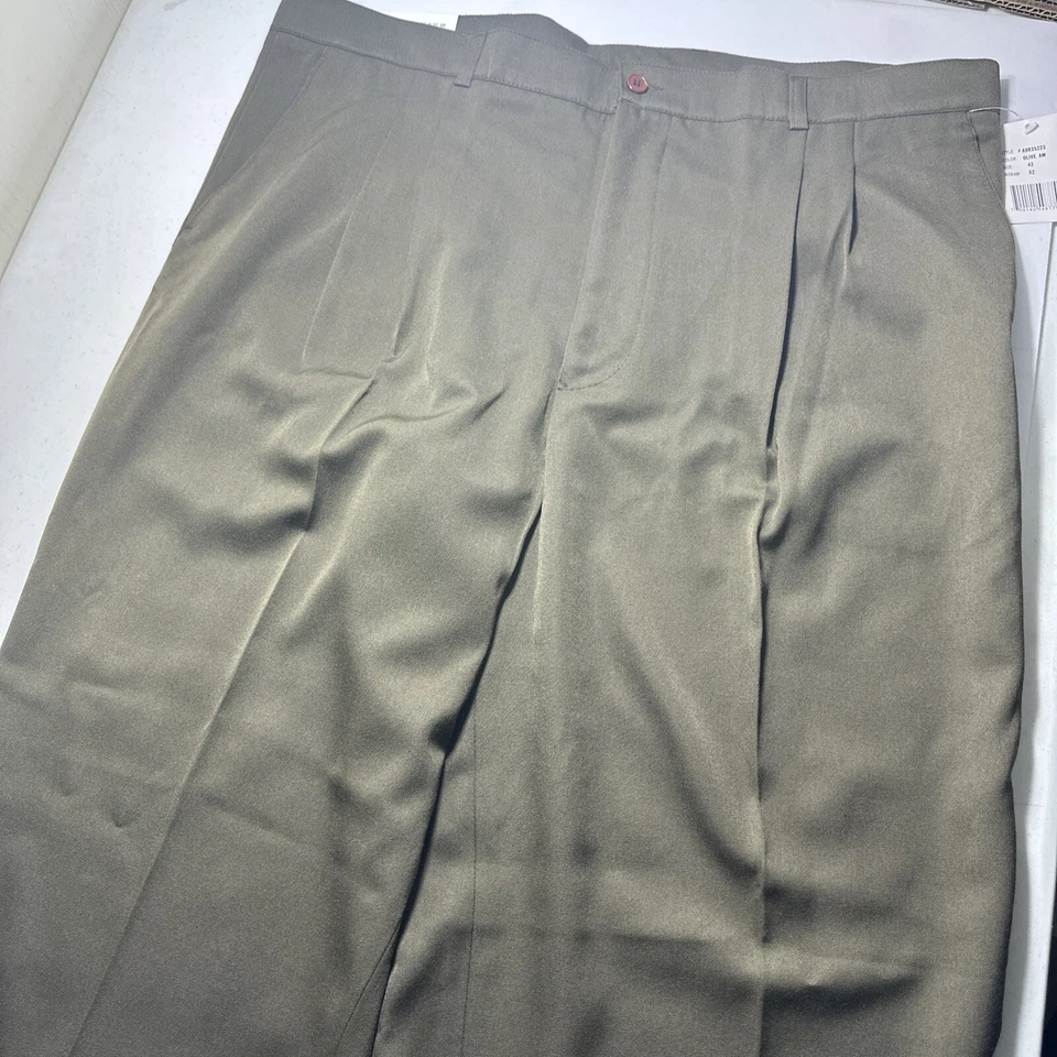 Adolfo 男式正装裤 42x32 彩色橄榄色 — 第 2/4 张图片