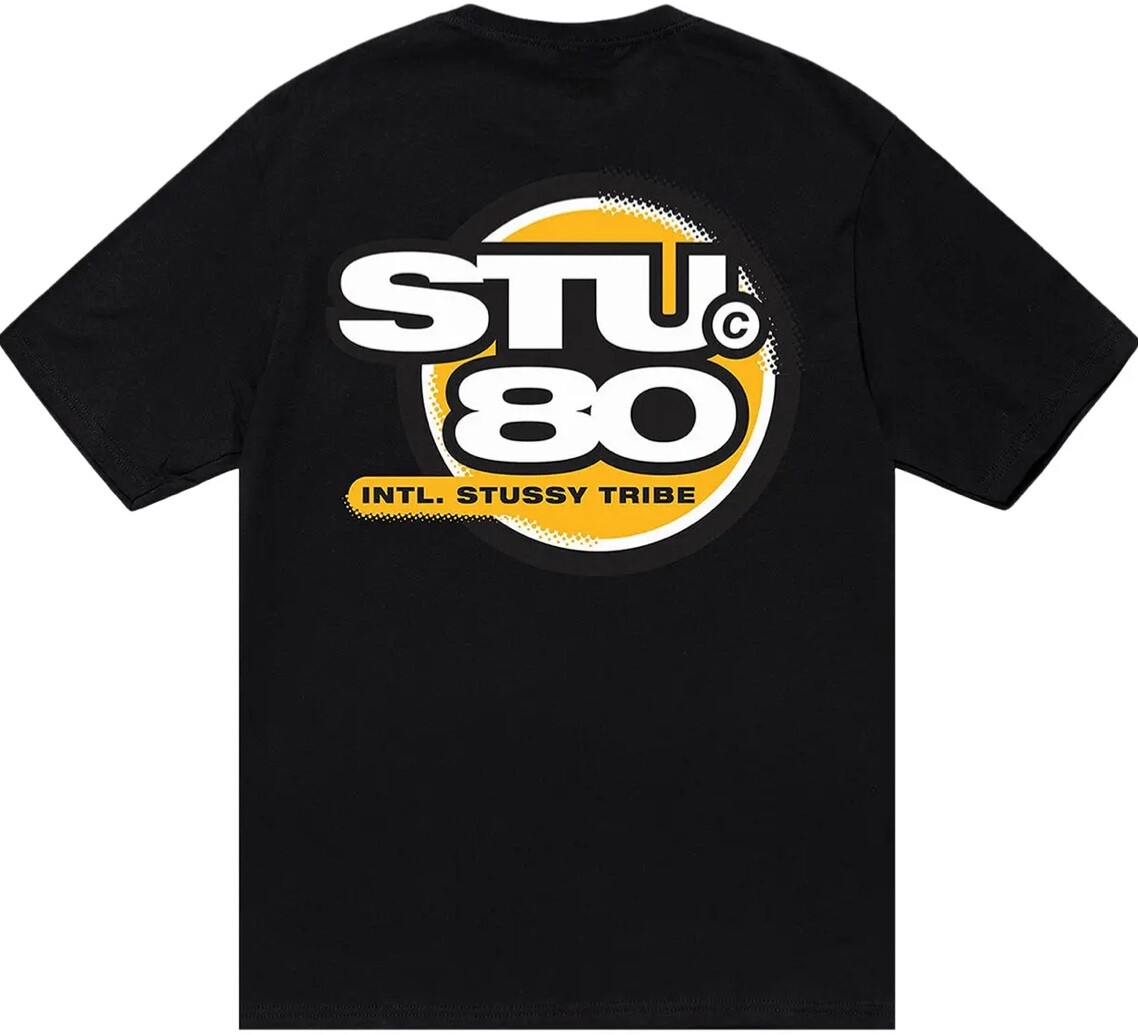 NEW Stussy SS23 Hot 80 Tee In Black For Men's Medium
