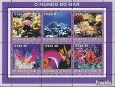 Mosambik 2608-2613 Feuille miniature neuf avec gomme originale 2002 Monde de mer