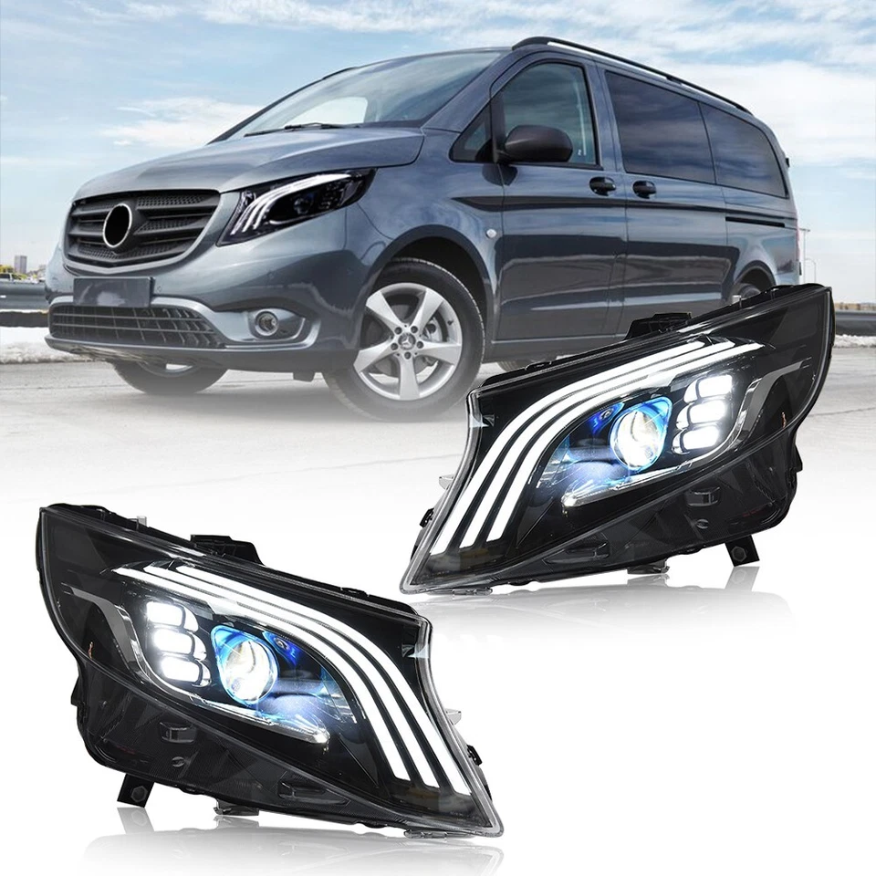 Faros LED aptos para Mercedes Benz VITO METRIS 2016-2023 con animación de arranque Foto 2 de 4