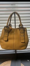 Tignanello Mustard Yellow Leather Bucket Bag Handbag