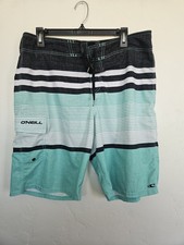 O'Neill Men's Board Shorts Swim Trunks, Size 34, Turquoise/white/black