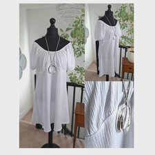 White DRESS Ladies Boho Short Sleeve A line Festival Womens PLUS size 18 20 XL