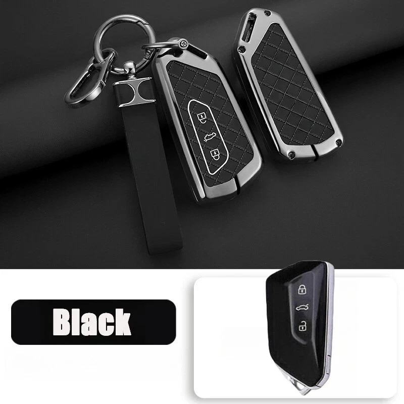 Funda para llave de coche de cuero de aleación de zinc Skoda para VW ID.3 ID.4 Octavia Golf 8 GTI Foto 4 de 4
