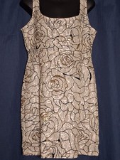 SALE PrettyLittleThing Mini Dress Size 12 Cream/Gold Glam Christmas New Year