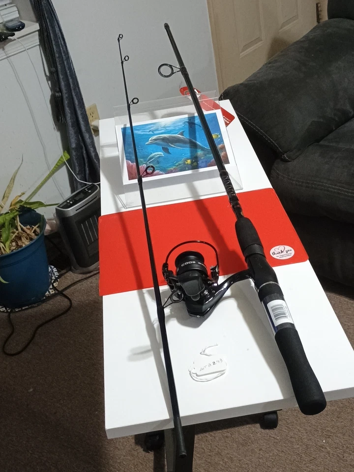 Nueva caña de pescar giratoria Zebco Annihilator 7' mediana 10-20 lb y carrete 13 código blanco Foto 3 de 4