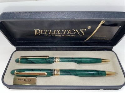 Reflections Fine Writing Pen & Pencil Set -Premier- Green marble