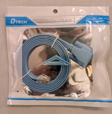 DTECH DB9 to RJ45 Cisco Console  Management Cable 6 Ft -  No. DT-6556