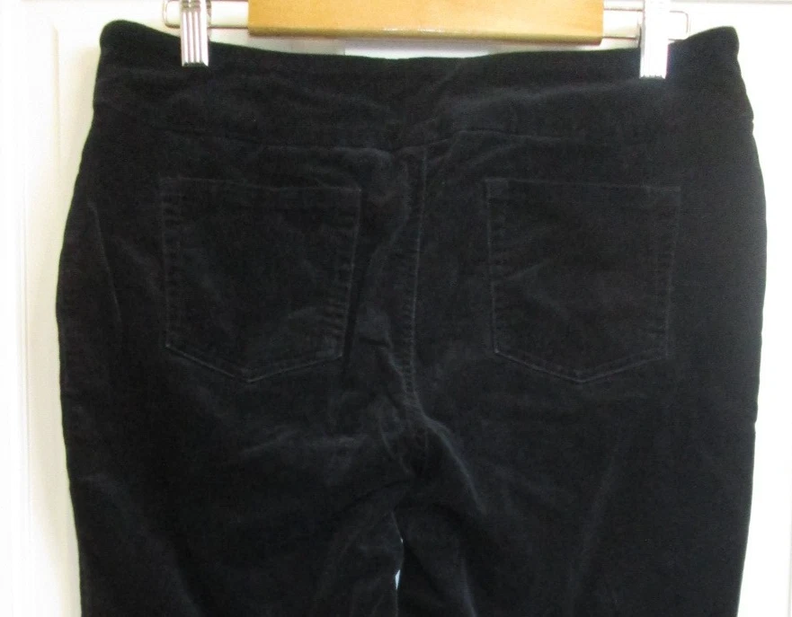 Pantalones Charter Club de pana negros para mujer talla 12P 33x27 elásticos 35-34596 Foto 3 de 4