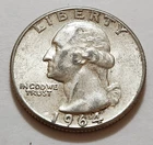 1964 Washington Quarter • 90% Silver • Strong Detail NMM   X44