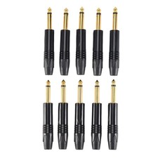 Gold Plating 10Pcs Plug Mono Professional 2 Pole 6.35 Mm 6.5Mm Stereo Jack1514
