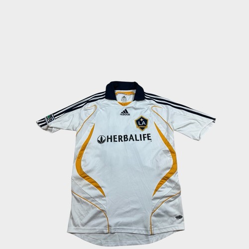 White adidas LA Galaxy Beckham Soccer Jersey Men's S Small