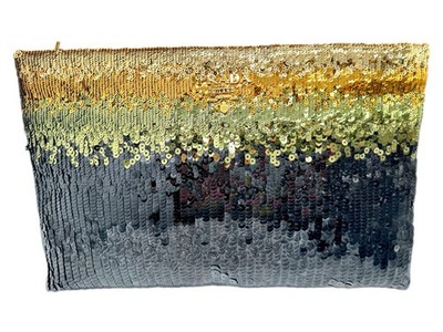 Prada Clutch Pailletten Gold Handtasche Oro Paillettes Partytasche