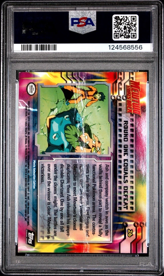 POKÉMON TOPPS CHROME 1999 ROUND ONE EQUALS DEFEAT MOVIE EDITION PSA 1 POOR POP 1 - Image 2 of 4