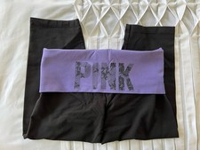 Vintage Y2K Victorias Secret PINK Capri Yoga Foldover Pants Women  s Size Small