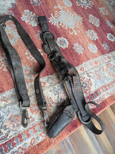 Vintage 70’s Klein Buhrke Lineman Climbing Leather Safety Harness Belt Strap