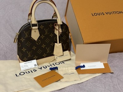 Louis Vuitton Alma BB Monogram Purse Top Handle Zip Brown/Beige w/ Dust Bag