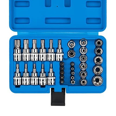  34 Pieces 3/8-Inch Drive Torx Bit Socket and E-Torx (Star) Socket Set, CR-V & 