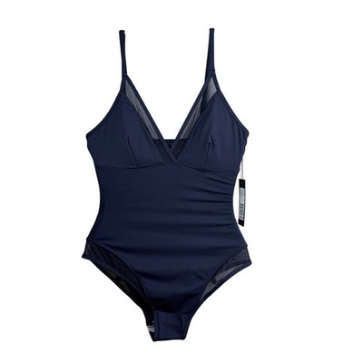 TA3 Meshy Midnight Blue One-Piece Corset Lace-Up Shapewear XS REG
