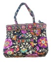 VERA BRADLEY Retired SUZANI Tote/ Shoulder Bag Purple/Black/ Green.  11X14 