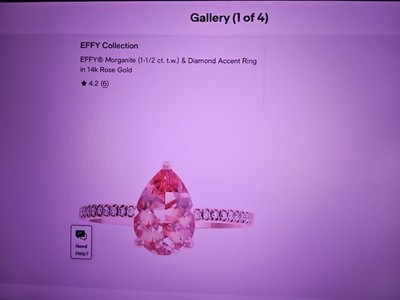 EFFY  SOLID ROSE GOLD 14K Morganite & Diamond Ring Size 7 NWT 