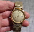 Men's Vintage SEIKO Gold Watch w/ New Battery - Works Great! dN