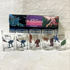 Mobile Suit Gundam Glass 5 Piece Set Prize Novelty US Duty Free / INTL Offer