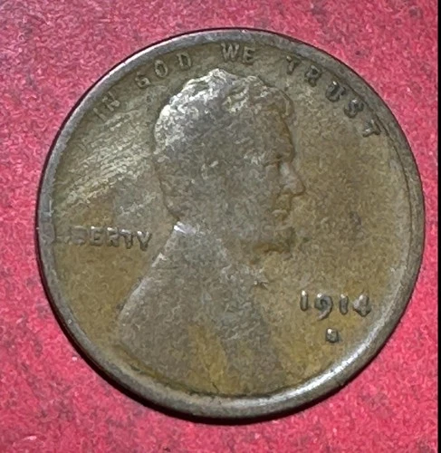 1914S US LINCOLN Cent! "San Francisco" Mint! Good+ Lower Mintage! Old US Coin!