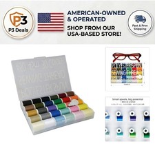 Vibrant 30-Color 45m Sewing Thread Set with Needle Threader - Craft Essentials