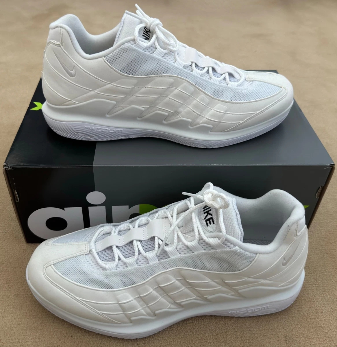 NikeCourt Zoom Vapor X Air Max 95 Triple White for Sale