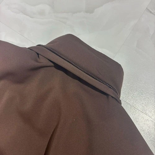 ZANTER OLNIS Men's Lightweight Down Coat Brown M Hood Missing Long Jacket image 10