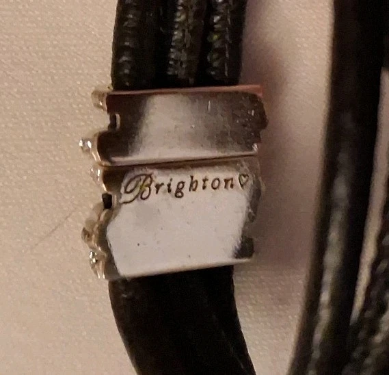 Brighton Neptune’s Ring Multi-Strand Bracelet Sparkle Navy Blue Leather Crystal - Image 4 of 4