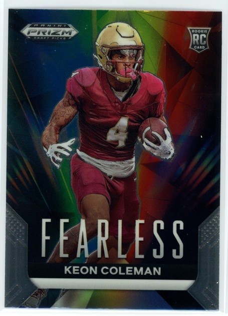 Keon Coleman 2024 Panini Prizm Draft Picks #F-KC Seminoles Bills RC Fearless
