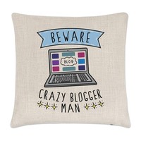 Beware VerrüCkte Blogger Mann Kissenbezug Lustiger Witz Familienfotos, Dad