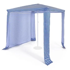 Foldable 6.6' x 6.6' Beach Cabana Easy-Setup Beach Canopy W/ Carry Bag Navy