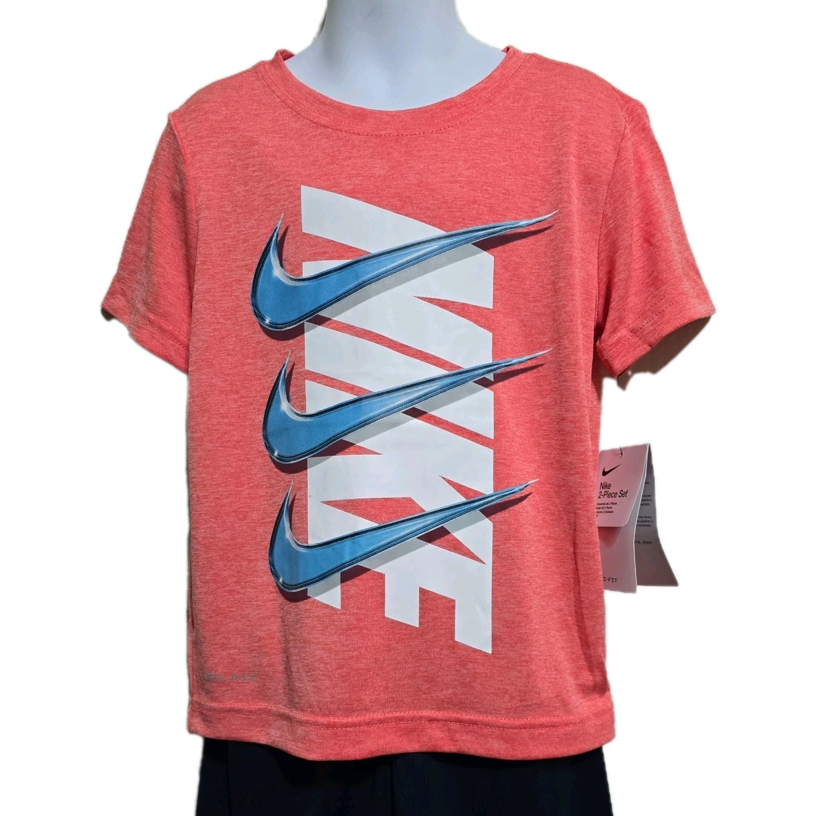 NIKE Sportswear Little Boy's DRI-FIT Shirt and Shorts Outfit, 2-piece set Size 5