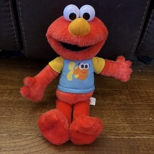 Sesame Street Elmo Talking Plush Doll 12" Blue Shirt Just Play