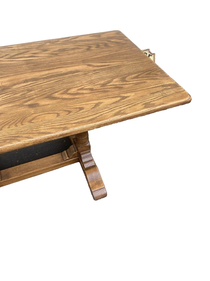 Mesa de comedor con caballete doble de roble macizo 66523 Foto 4 de 4