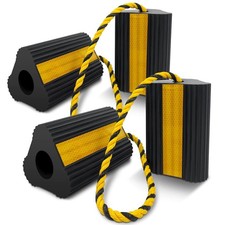Wheel Chocks for RV Trailer Camper Truck Car, 2pair/4pack with Rope