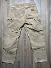 Distressed Worn DICKIES CARPENTER PANTS Classic Brown Tan 32x32 1990s Y2K