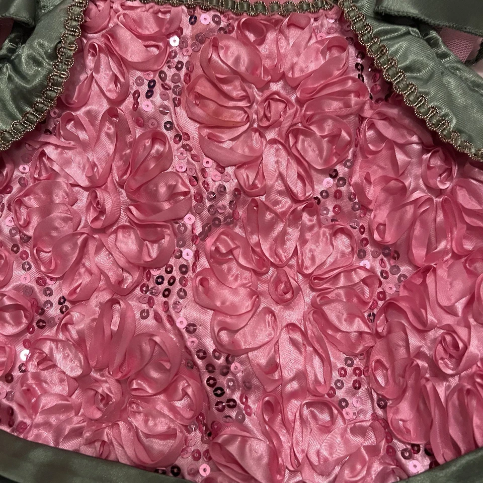 Девочек розовый зеленый фея цветок блестки карнавальный костюм обруч для волос костюм размер Sm 4/6 - Изображение 3 из 4