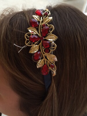 Black and Red Headband with Gold Detail s-l400.jpg main image 4